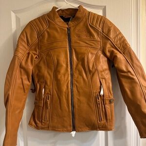 Harley-Davidson Women’s Leather Jacket XS – Tan Moto – New With Tags